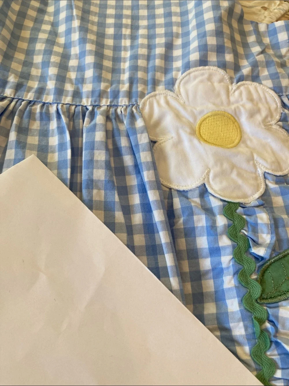 Girls Gymboree blue white checks flower sleeveless sun dress size 4T